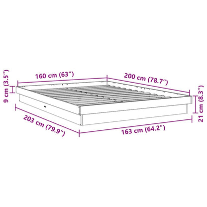 Bed Frame without Mattress 160x200 cm Solid Wood Oak