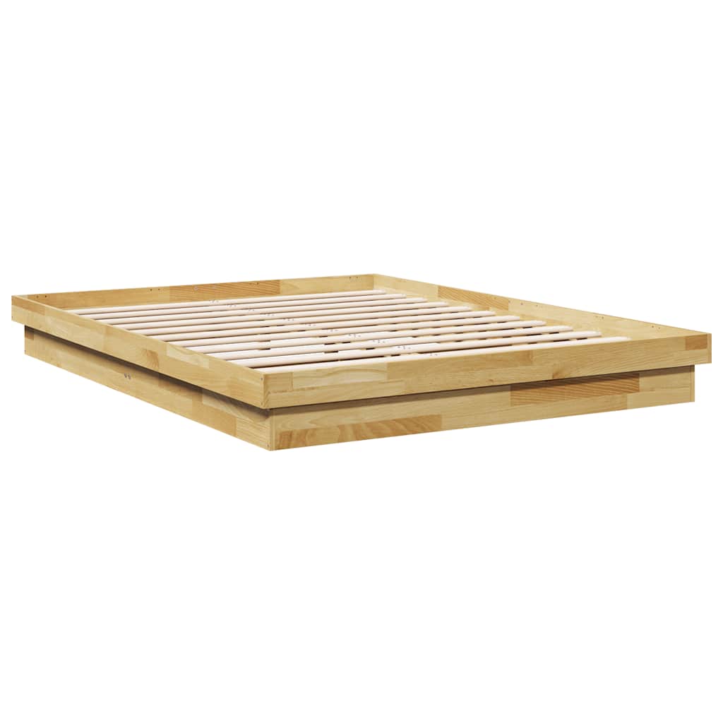 Bed Frame without Mattress 140x200 cm Solid Wood Oak