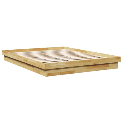 Bed Frame without Mattress 135x190 cm Double Solid Wood Oak