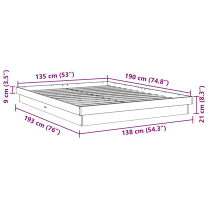 Bed Frame without Mattress 135x190 cm Double Solid Wood Oak