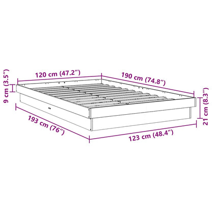 Bed Frame without Mattress 120x190 cm Small Double Solid Wood Oak