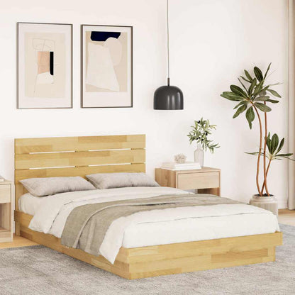 Bed Frame with Headboard without Mattress 120x200 cm Solid Wood Oak
