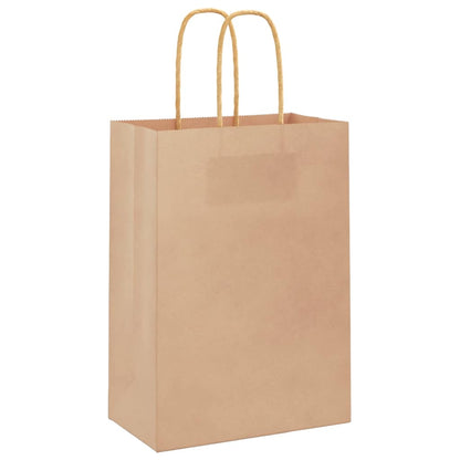 Paper Bags 50 pcs with Handles Brown 15x8x21 cm