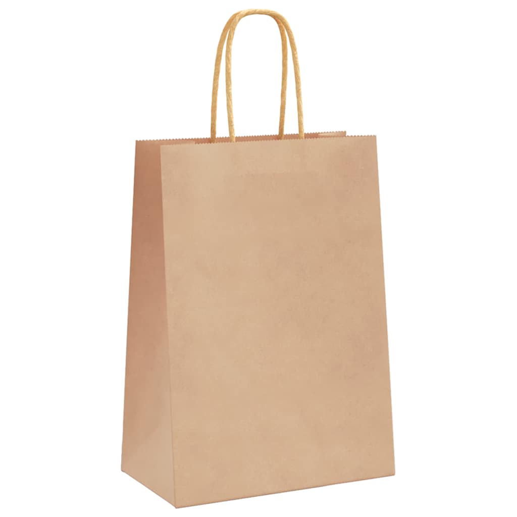 Paper Bags 50 pcs with Handles Brown 15x8x21 cm