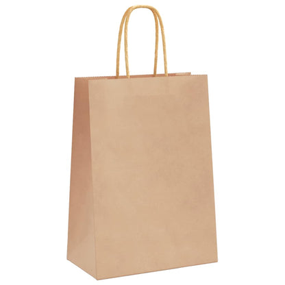 Paper Bags 50 pcs with Handles Brown 15x8x21 cm