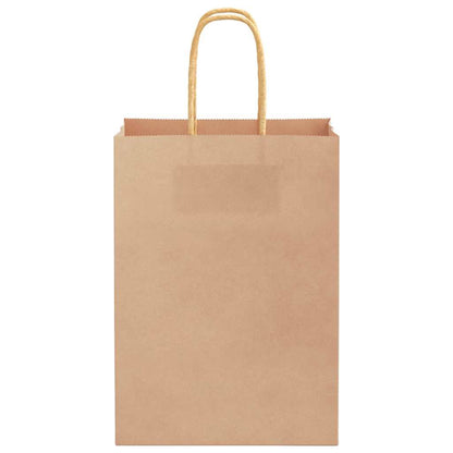 Paper Bags 50 pcs with Handles Brown 15x8x21 cm