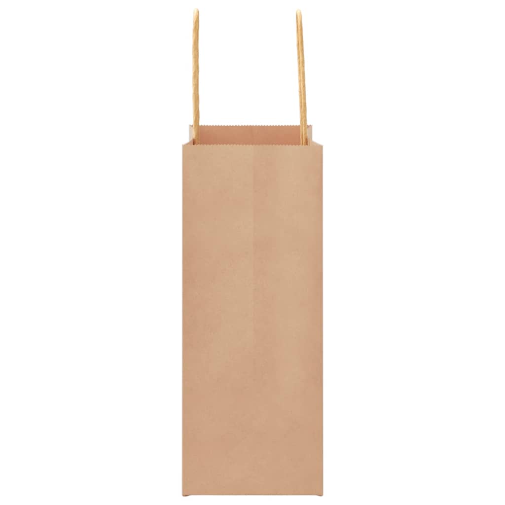 Paper Bags 50 pcs with Handles Brown 15x8x21 cm