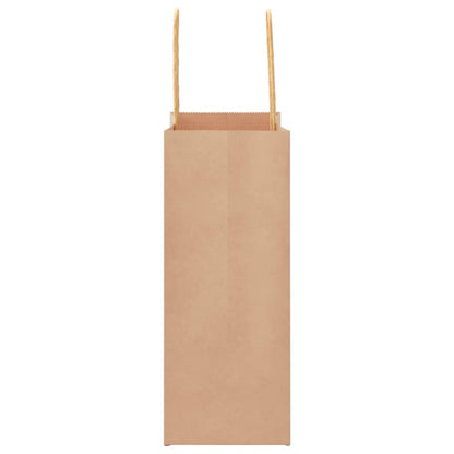 Paper Bags 50 pcs with Handles Brown 15x8x21 cm