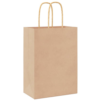 Paper Bags 50 pcs with Handles Brown 15x8x21 cm