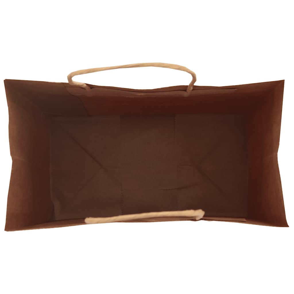 Paper Bags 50 pcs with Handles Brown 15x8x21 cm