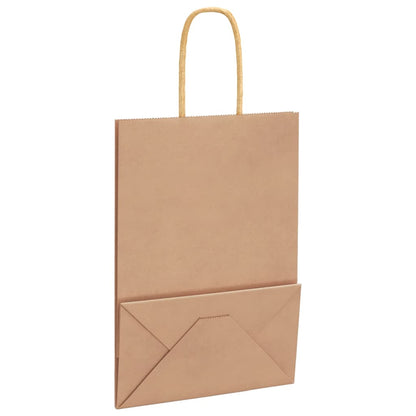 Paper Bags 50 pcs with Handles Brown 15x8x21 cm