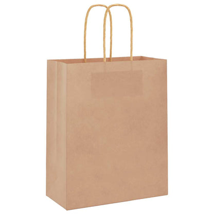 Paper Bags 50 pcs with Handles Brown 18x8x22 cm