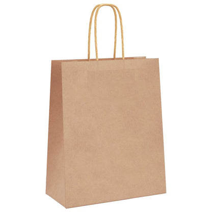 Paper Bags 50 pcs with Handles Brown 18x8x22 cm