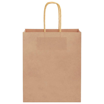 Paper Bags 50 pcs with Handles Brown 18x8x22 cm