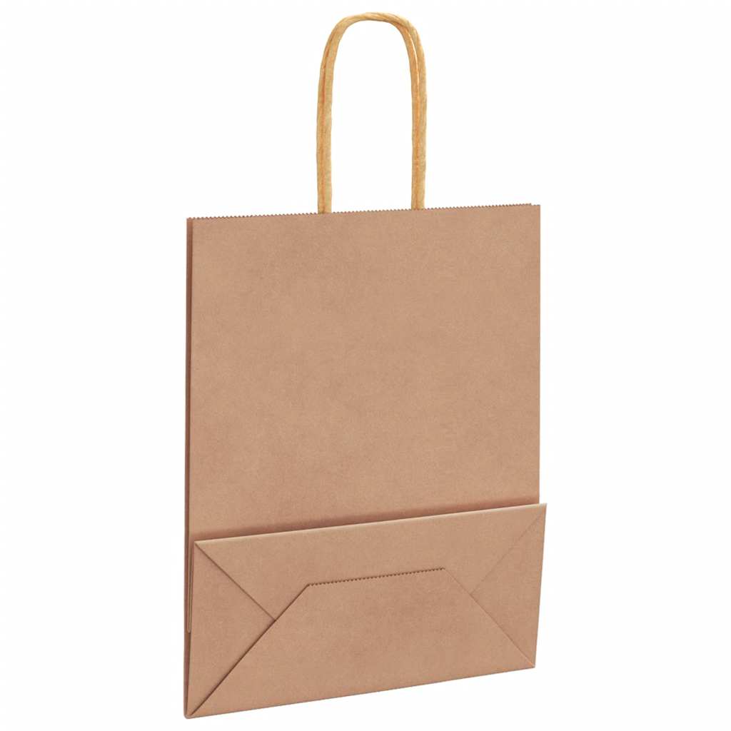 Paper Bags 50 pcs with Handles Brown 18x8x22 cm