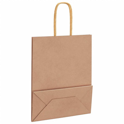 Paper Bags 50 pcs with Handles Brown 18x8x22 cm