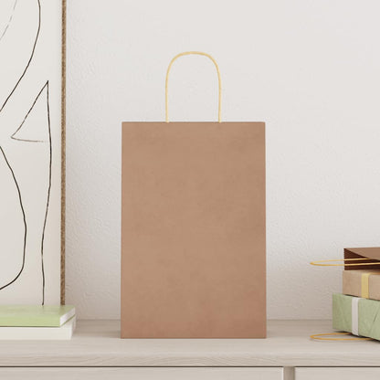 Paper Bags 50 pcs with Handles Brown 21x11x31 cm