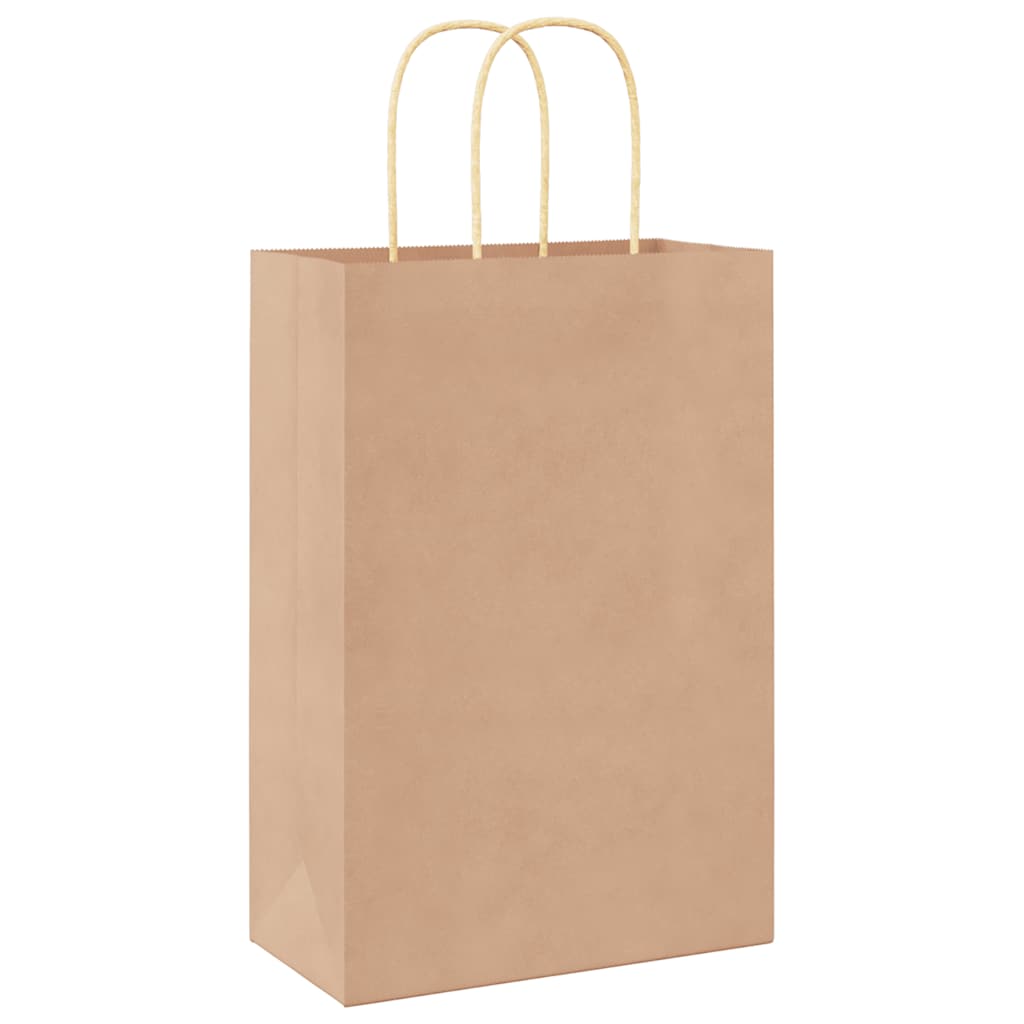 Paper Bags 50 pcs with Handles Brown 21x11x31 cm
