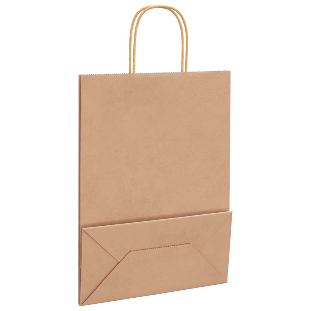 Paper Bags 50 pcs with Handles Brown 26x12x35 cm