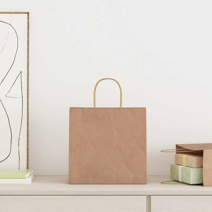 Paper Bags 50 pcs with Handles Brown 26x17x25 cm