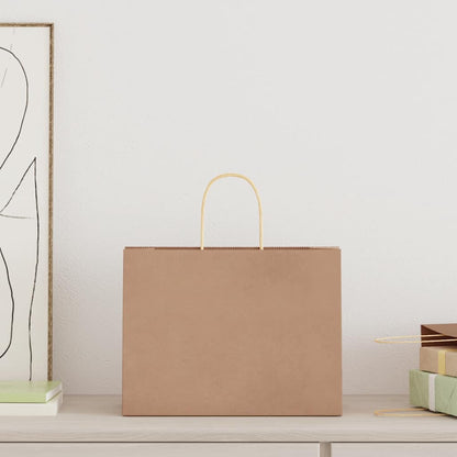 Paper Bags 50 pcs with Handles Brown 32x17x25 cm