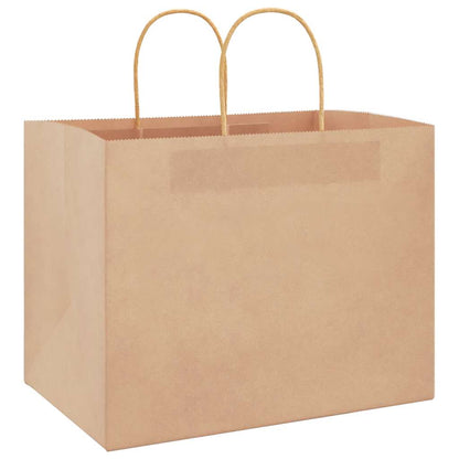 Paper Bags 50 pcs with Handles Brown 32x22x24 cm