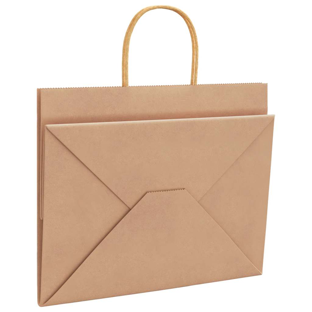Paper Bags 50 pcs with Handles Brown 32x22x24 cm