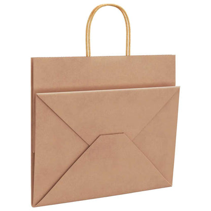 Paper Bags 50 pcs with Handles Brown 32x22x28 cm