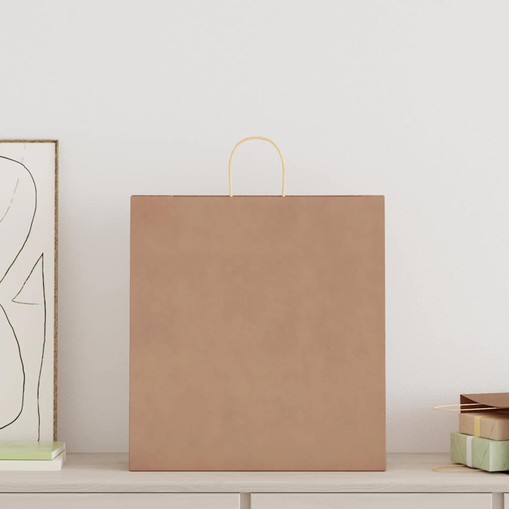 Paper Bags 50 pcs with Handles Brown 45x17x48 cm