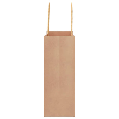 Paper Bags 250 pcs with Handles Brown 18x8x22 cm