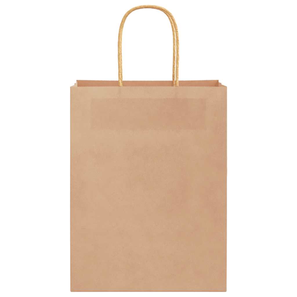 Paper Bags 250 pcs with Handles Brown 21x11x28 cm