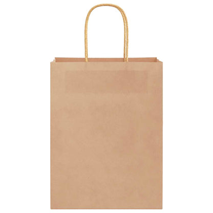 Paper Bags 250 pcs with Handles Brown 21x11x28 cm