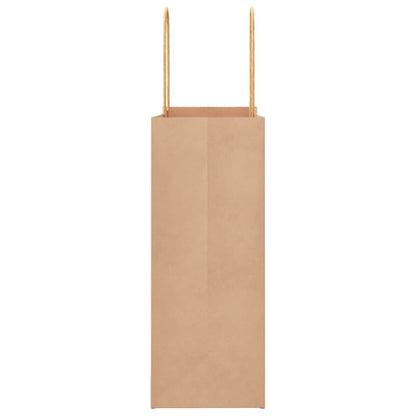 Paper Bags 250 pcs with Handles Brown 21x11x28 cm