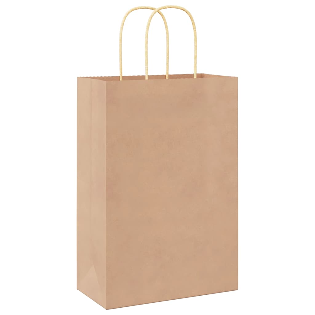 Paper Bags 250 pcs with Handles Brown 21x11x31 cm