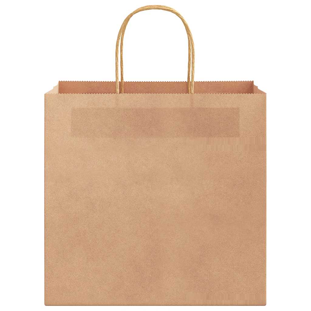 Paper Bags 250 pcs with Handles Brown 26x17x25 cm