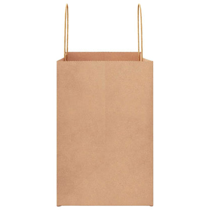 Paper Bags 250 pcs with Handles Brown 26x17x25 cm