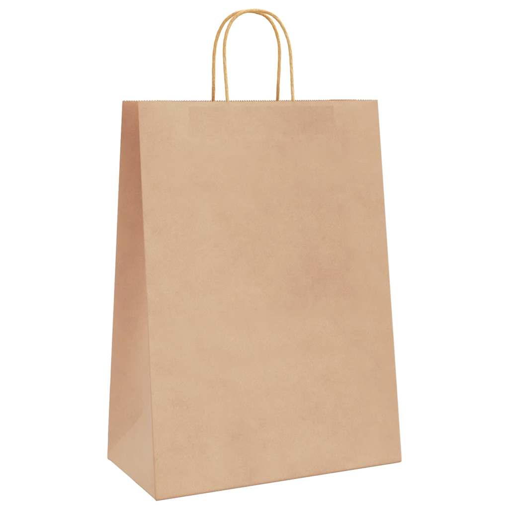 Paper Bags 250 pcs with Handles Brown 32x17x44 cm