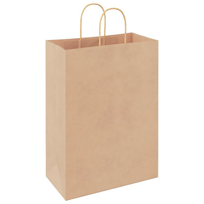 Paper Bags 250 pcs with Handles Brown 32x17x44 cm