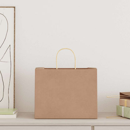 Paper Bags 250 pcs with Handles Brown 32x22x24 cm