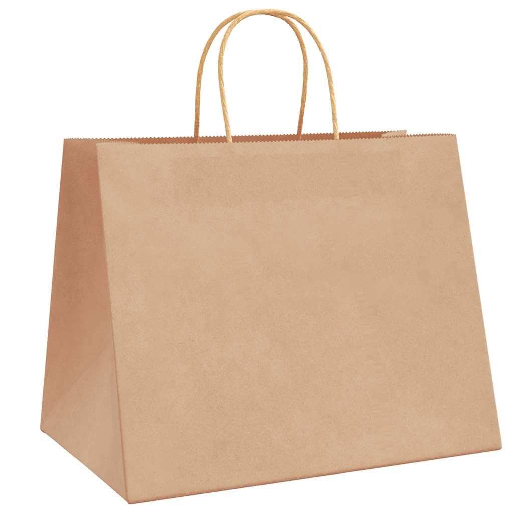 Paper Bags 250 pcs with Handles Brown 32x22x24 cm