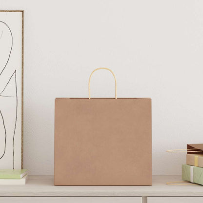 Paper Bags 250 pcs with Handles Brown 32x22x28 cm