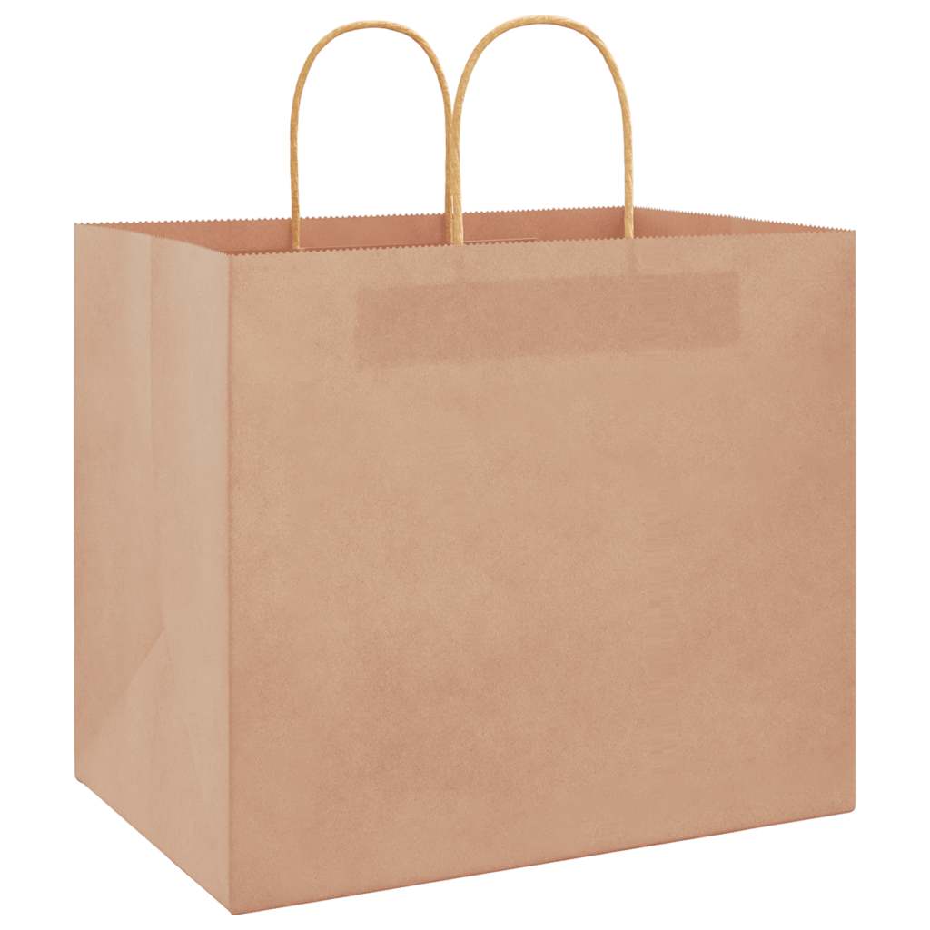 Paper Bags 250 pcs with Handles Brown 32x22x28 cm