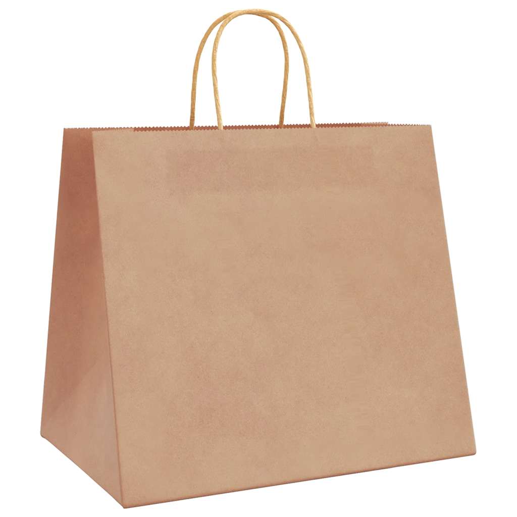 Paper Bags 250 pcs with Handles Brown 32x22x28 cm