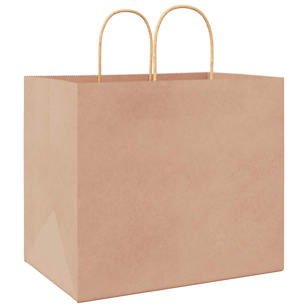 Paper Bags 250 pcs with Handles Brown 32x22x28 cm