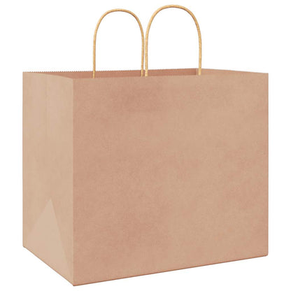 Paper Bags 250 pcs with Handles Brown 32x22x28 cm