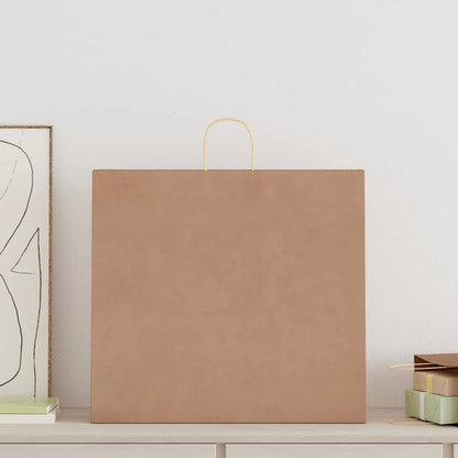 Paper Bags 250 pcs with Handles Brown 54x15x49 cm