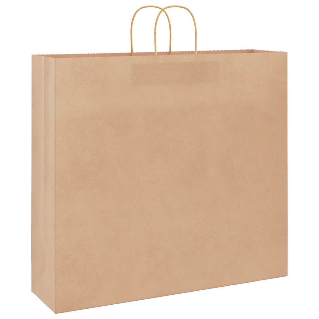 Paper Bags 250 pcs with Handles Brown 54x15x49 cm