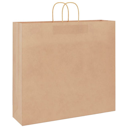 Paper Bags 250 pcs with Handles Brown 54x15x49 cm