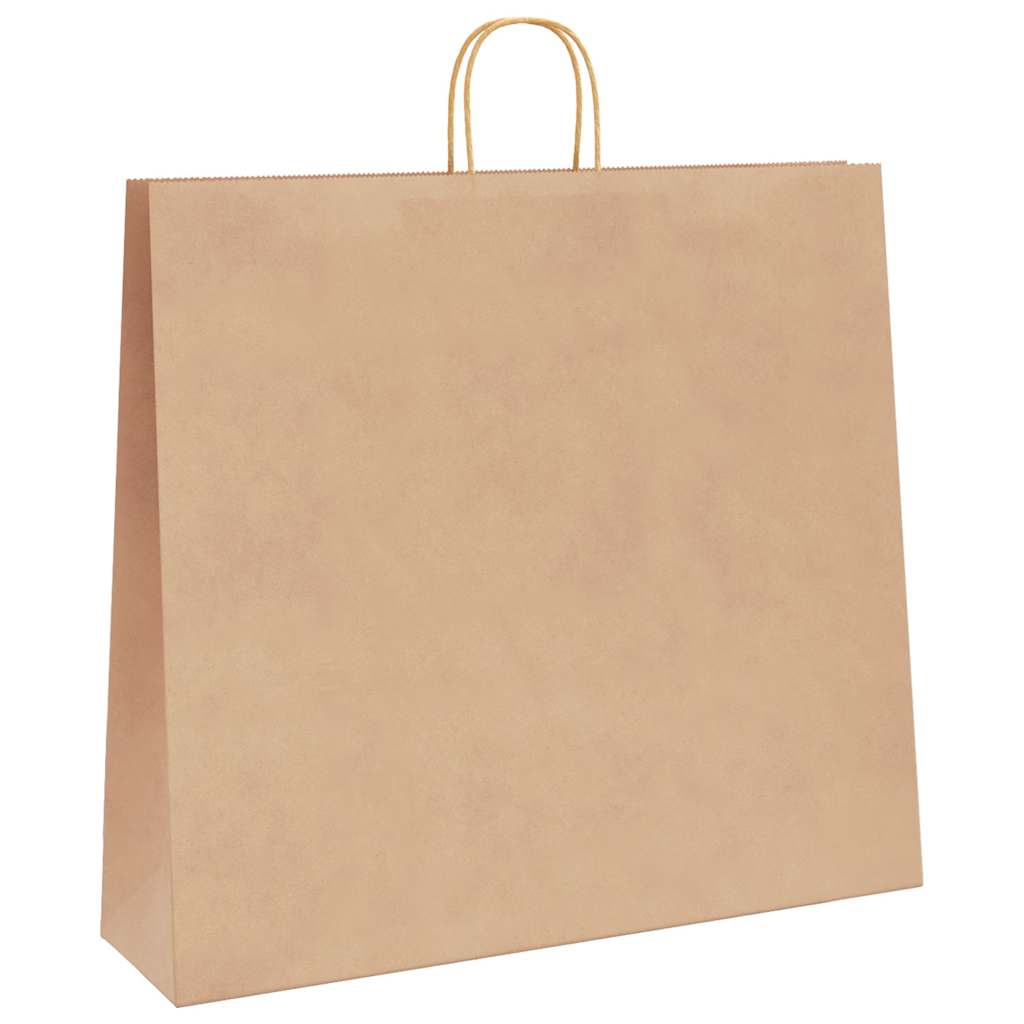 Paper Bags 250 pcs with Handles Brown 54x15x49 cm