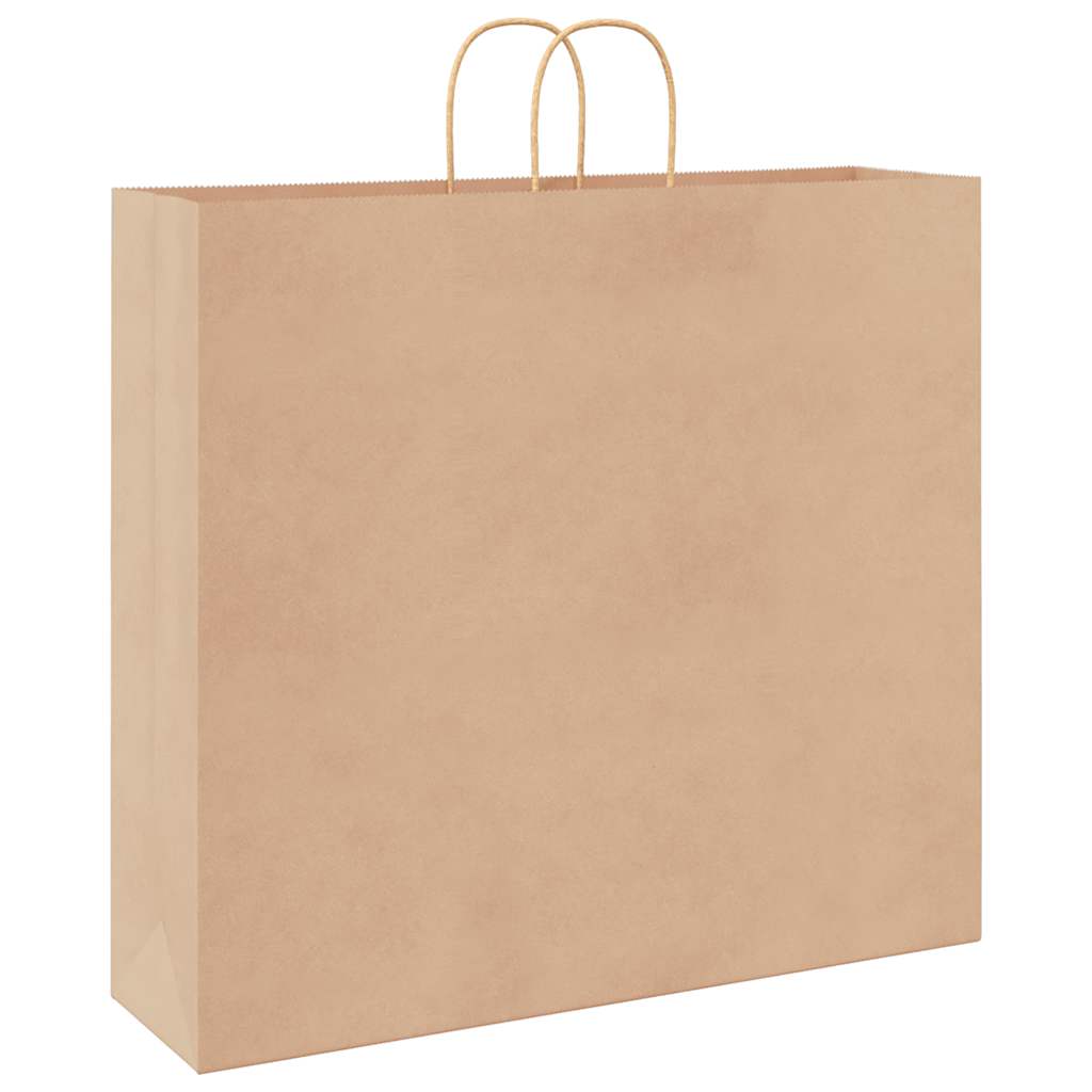 Paper Bags 250 pcs with Handles Brown 54x15x49 cm